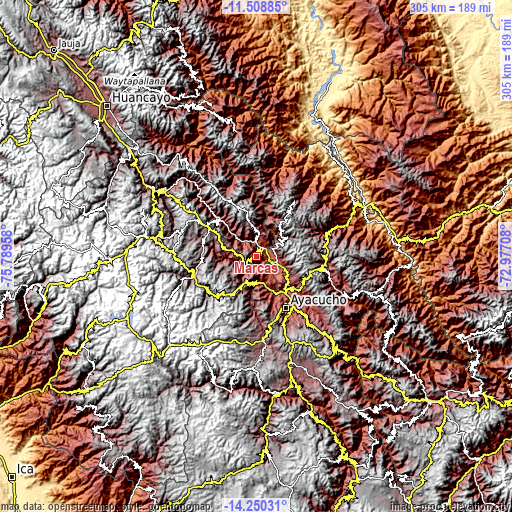 Topographic map of Marcas