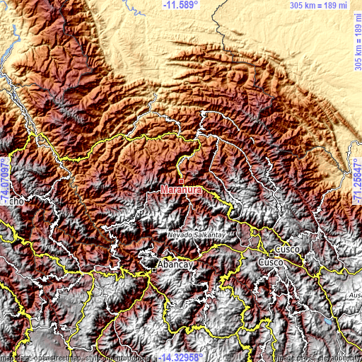Topographic map of Maranura