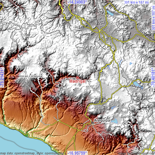 Topographic map of Madrigal