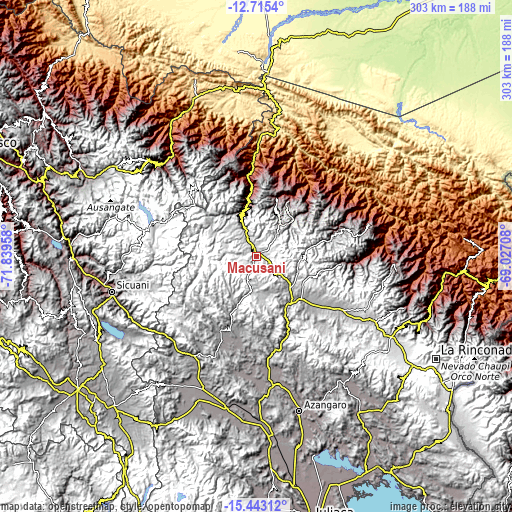 Topographic map of Macusani