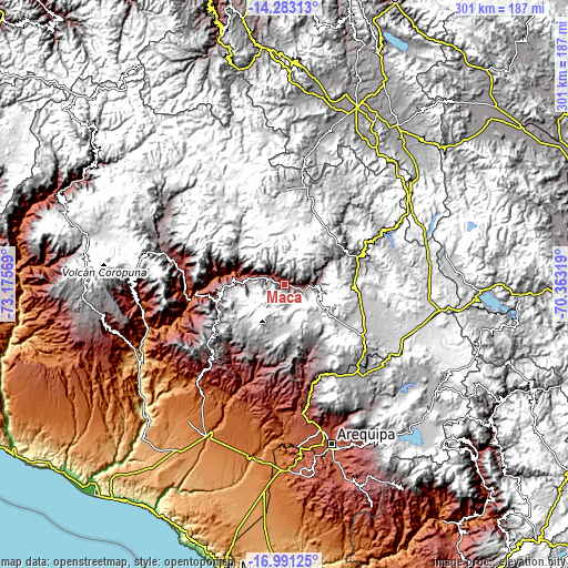 Topographic map of Maca
