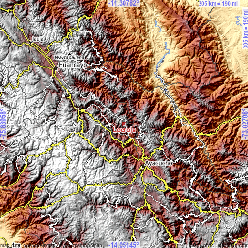 Topographic map of Locroja