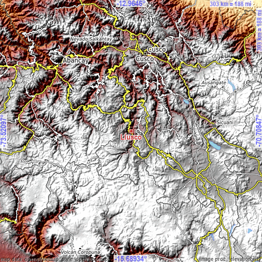 Topographic map of Llusco