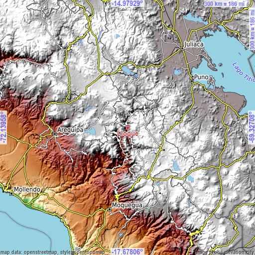 Topographic map of Lloque