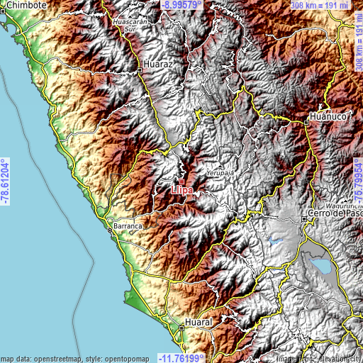 Topographic map of Llipa