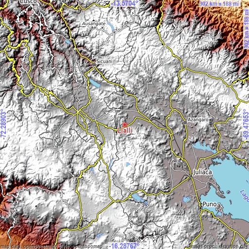 Topographic map of Llalli