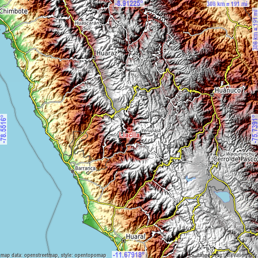 Topographic map of Llaclla