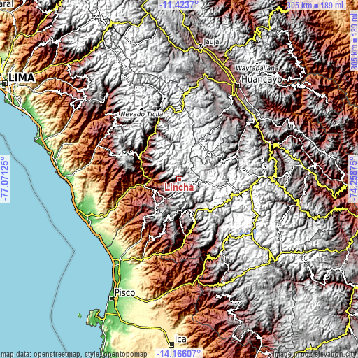 Topographic map of Lincha