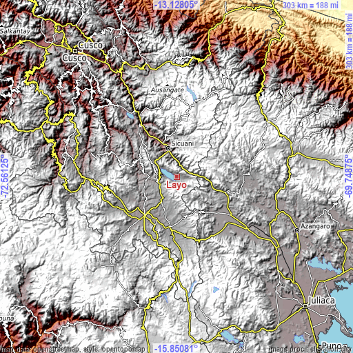 Topographic map of Layo