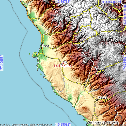 Topographic map of La Tinguiña