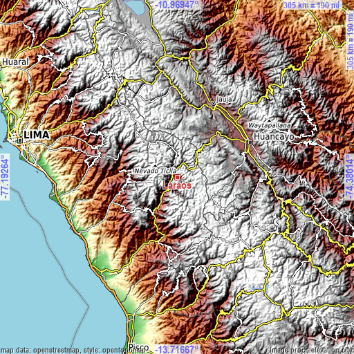 Topographic map of Laraos