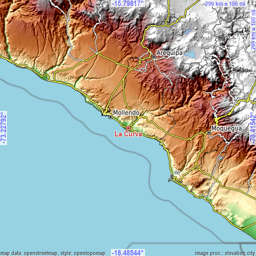 Topographic map of La Curva