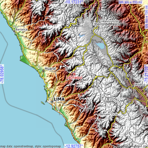 Topographic map of Lachaqui