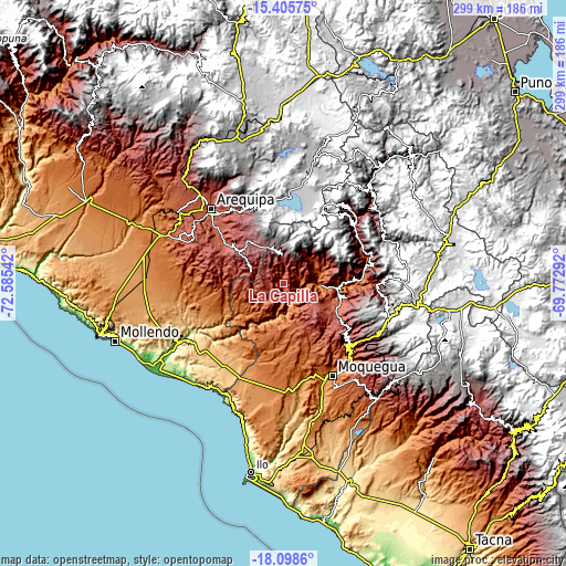 Topographic map of La Capilla