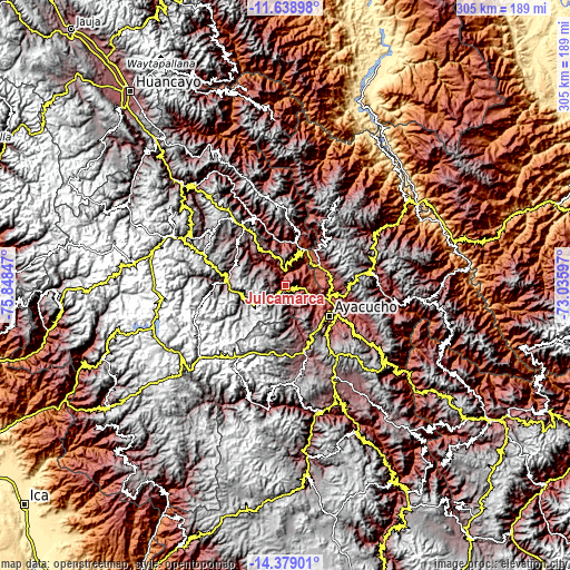 Topographic map of Julcamarca