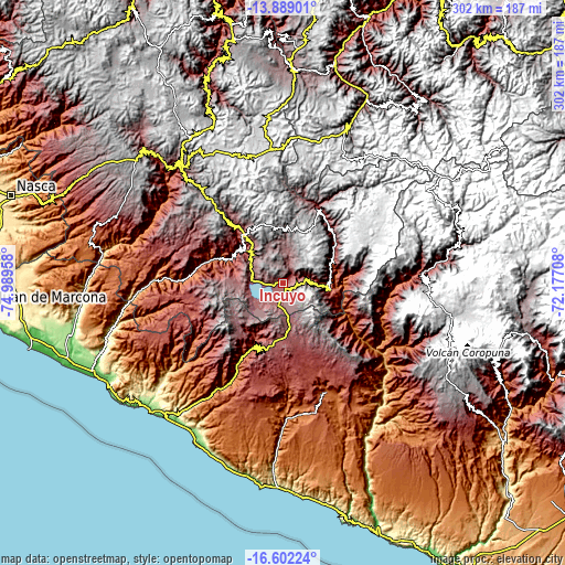 Topographic map of Incuyo
