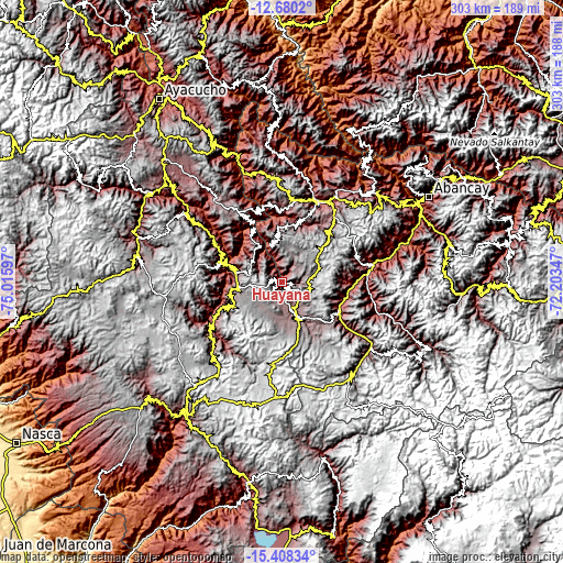 Topographic map of Huayana