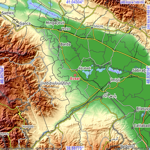 Topographic map of Avşar