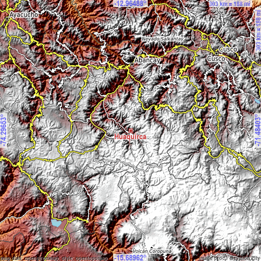 Topographic map of Huaquirca