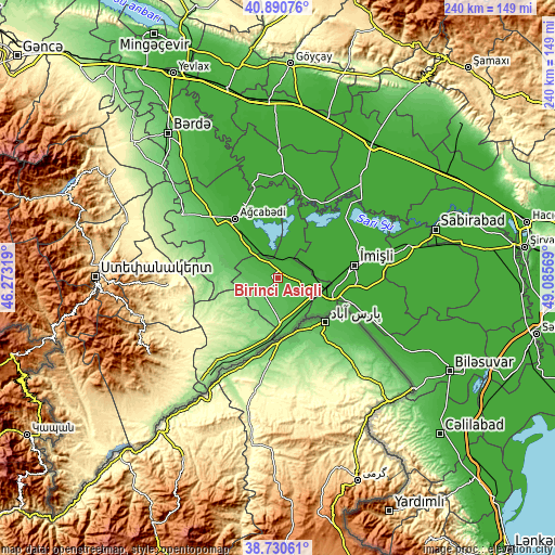 Topographic map of Birinci Aşıqlı