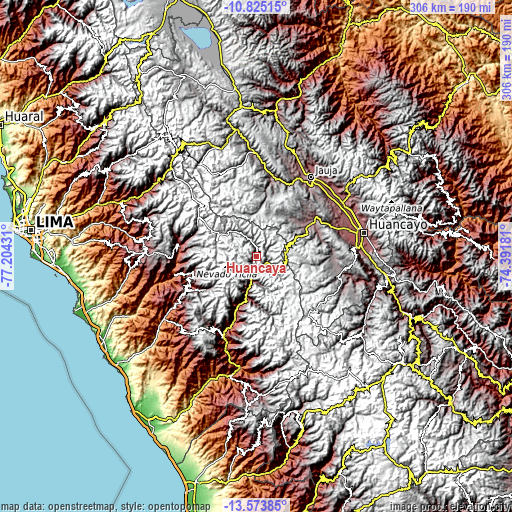 Topographic map of Huancaya