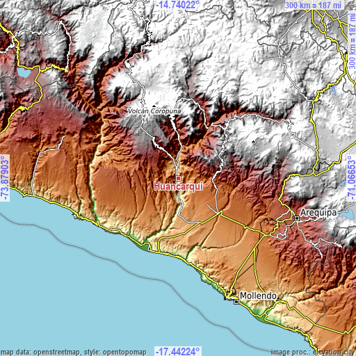 Topographic map of Huancarqui