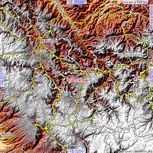 Topographic map of Huancaray