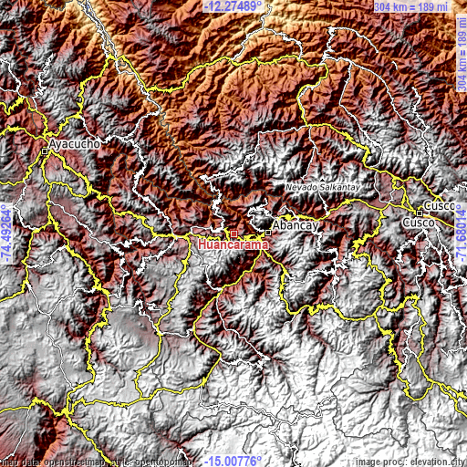 Topographic map of Huancarama