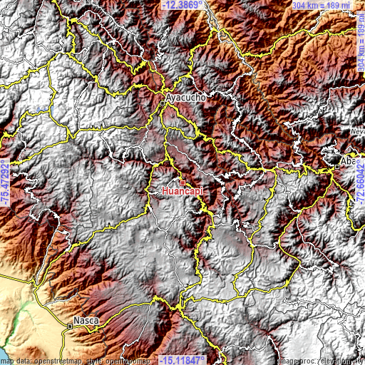 Topographic map of Huancapi