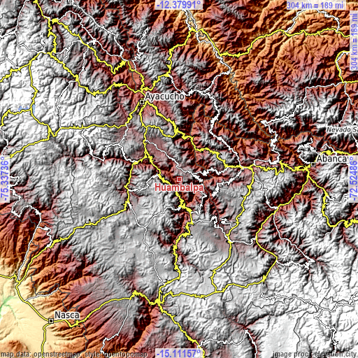 Topographic map of Huambalpa