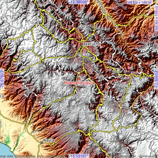 Topographic map of Huamanquiquia