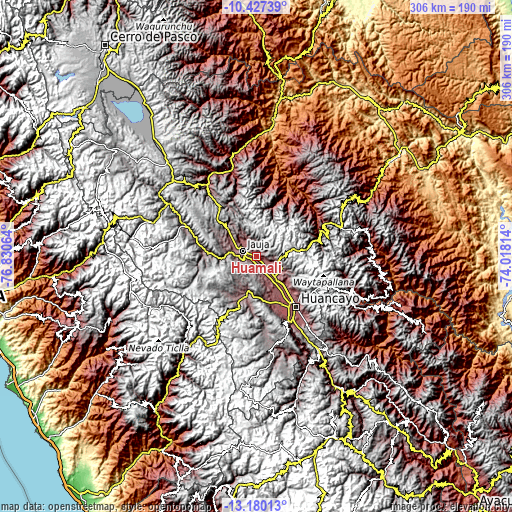 Topographic map of Huamali