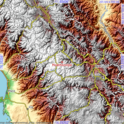Topographic map of Huachocolpa