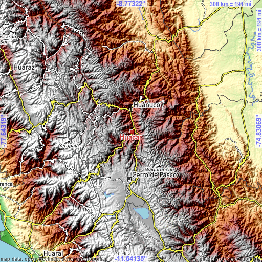 Topographic map of Huacar