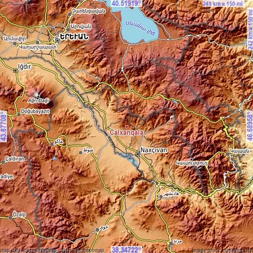 Topographic map of Çalxanqala