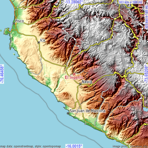 Topographic map of El Ingenio