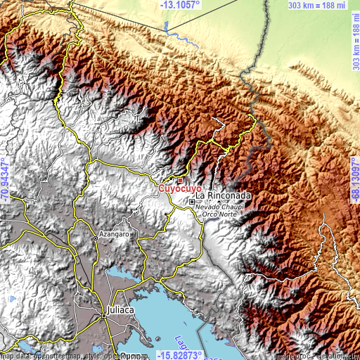 Topographic map of Cuyocuyo