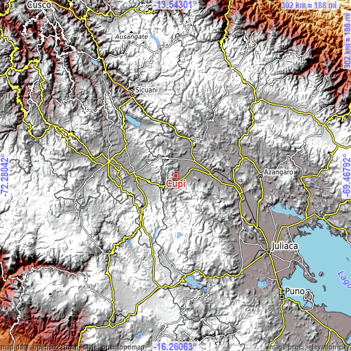 Topographic map of Cupi