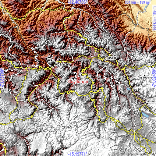 Topographic map of Coyllurqui