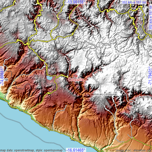 Topographic map of Corculla