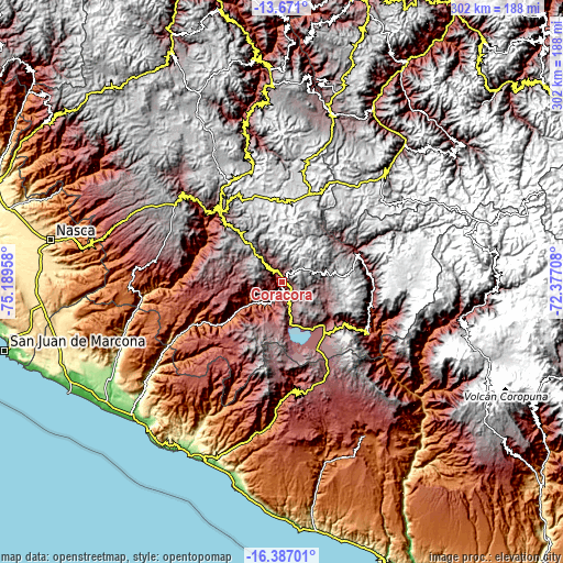 Topographic map of Coracora