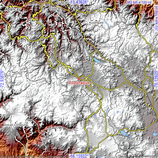 Topographic map of Coporaque