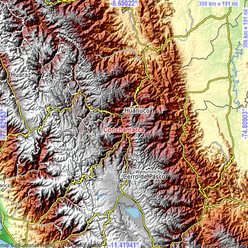 Topographic map of Conchamarca