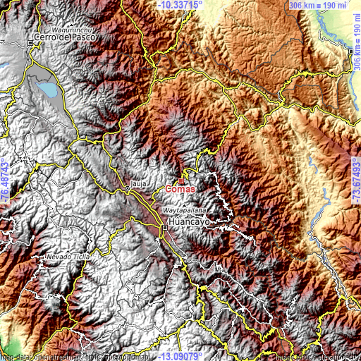 Topographic map of Comas