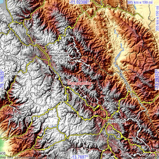 Topographic map of Colcabamba