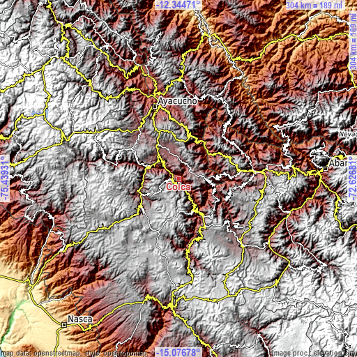 Topographic map of Colca