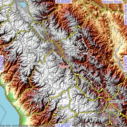 Topographic map of Colca