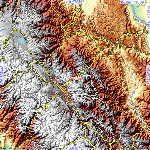 Topographic map of Cochas