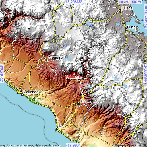 Topographic map of Coalaque