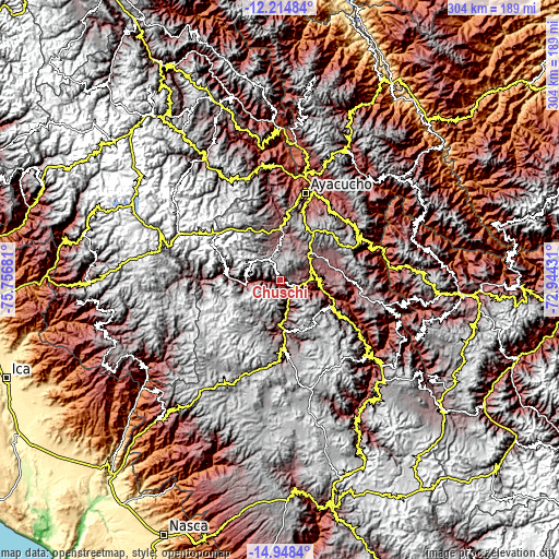 Topographic map of Chuschi